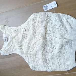 Abercrombie Crochet High Neck, tank. M.  Lined.